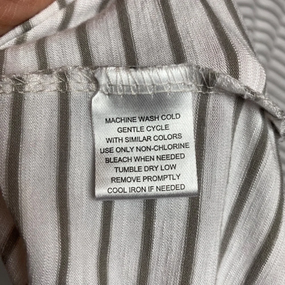 French Laundry Grey | White Striped Loose Fit Drop Shoulder Blouse Large